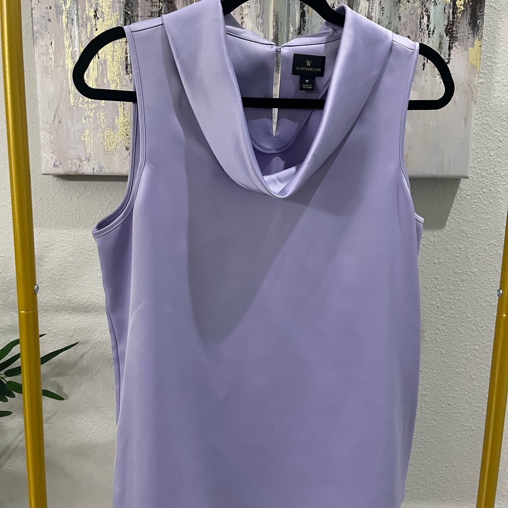 Worthington Light Purple Cowl Neck Top